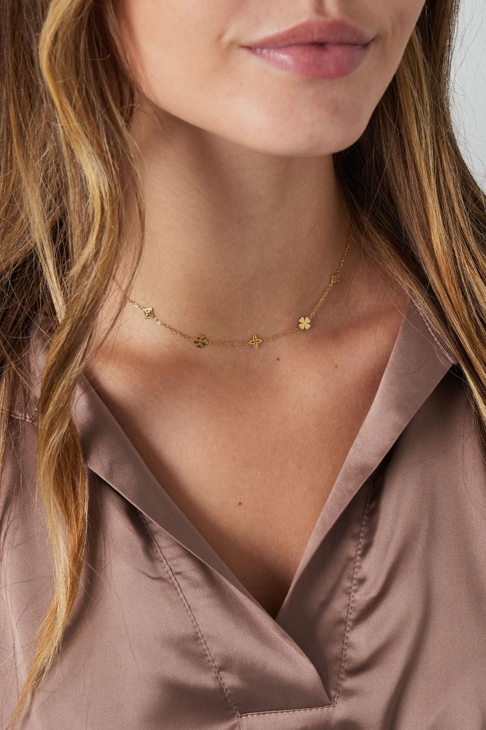 Flower power necklace - Silver Color color h5Picture2